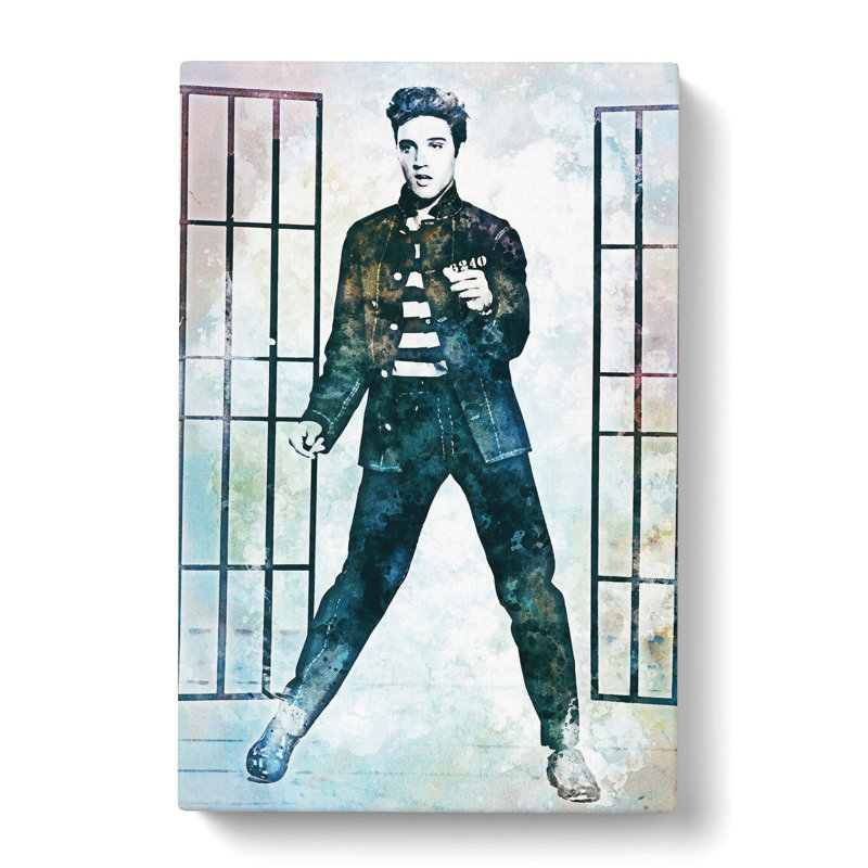 Elvis Presley In Jailhouse Rock In Abstract - Wrapped Canvas Painting, 60cm H x 40cm W x 3cm D