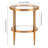 Hera 20" Wide Round Side Table with Mirror Shelf in Brass-1400182359
