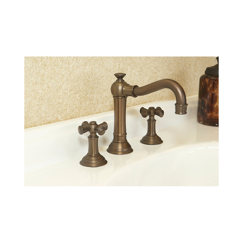 Jacobean Widespread Bathroom Faucet with Drain Assembly, Rubbed Bronze