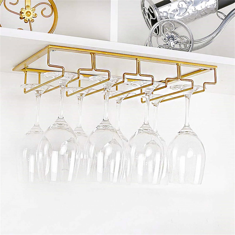Caicedo Wine Glass Rack, Gold