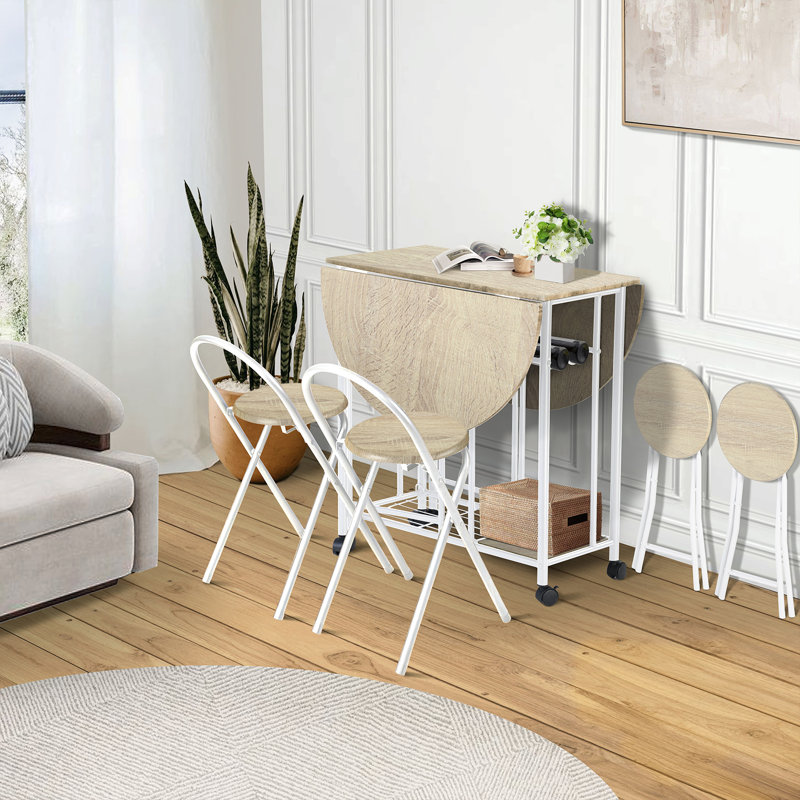 Aivery 4 - Person Dining Set, Begie/White