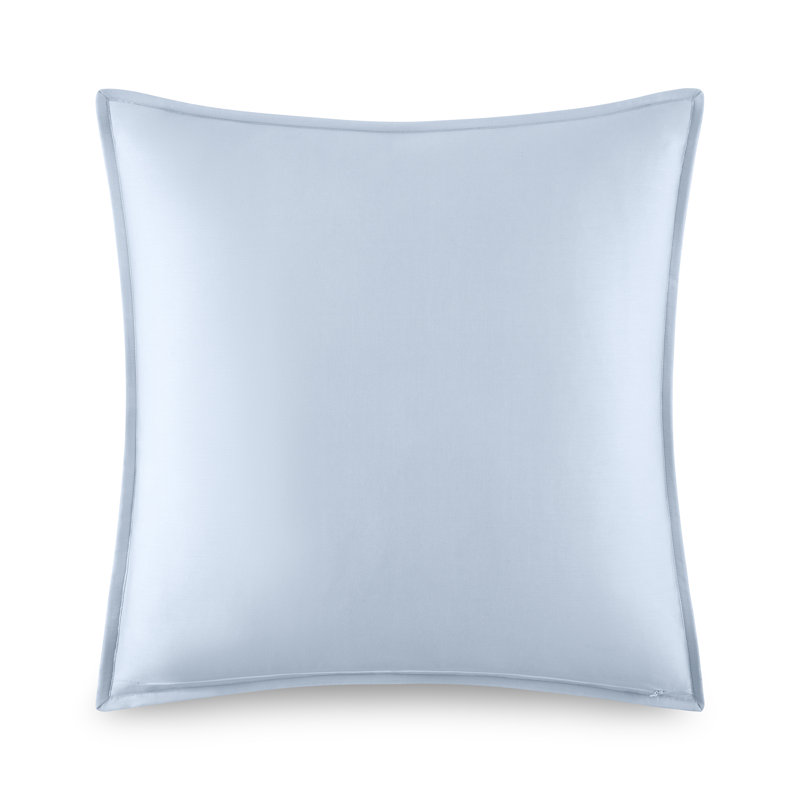 Kate Spade New York  Euro Sham, Single 100% Cotton Decorative Pillow Cover, Sky-Blue Floral