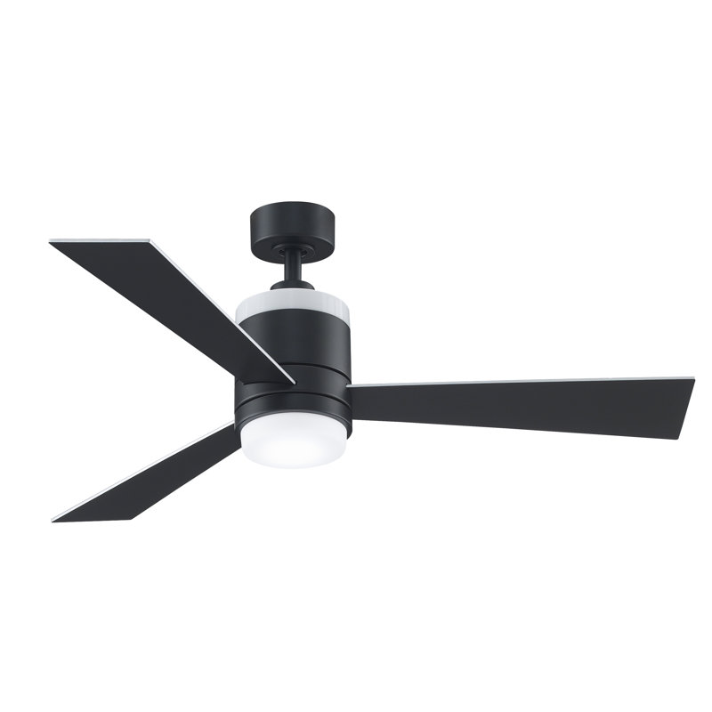 Latimore 48'' Ceiling Fan with Light Kit, Black/Sliver