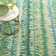 Paint Chip Abstract Hand Hooked Wool Area Rug in Blue/Green/Gold