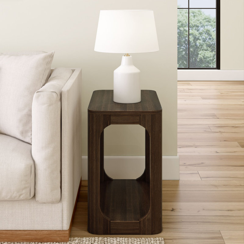 Zulai Solid Wood End Table, Walnut