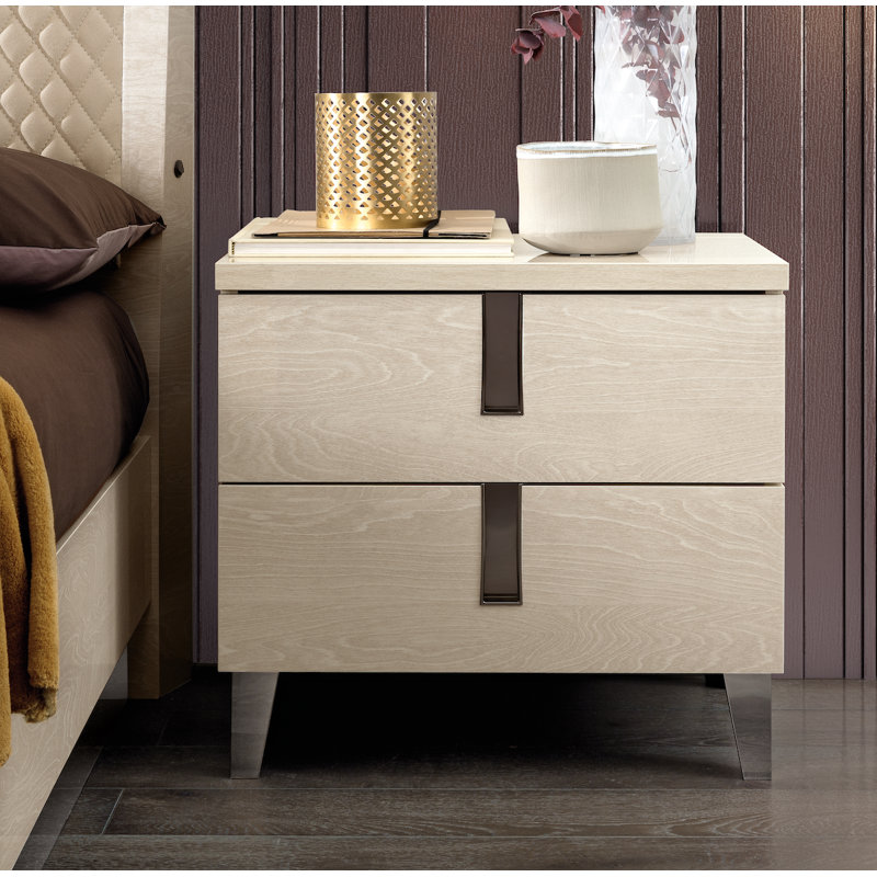 Staley 60cm W Manufactured Wood Bedside Table