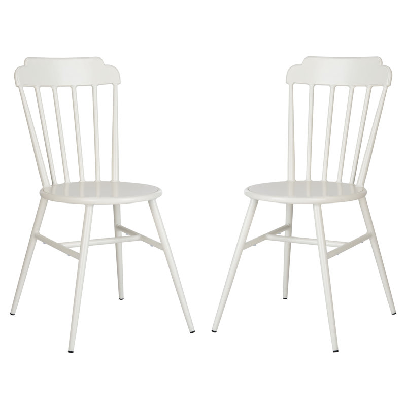 Chaise de patio empilable Davion, Blanc mat