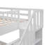 Lit superposé en escalier avec rangement et garde-corps pour chambre à coucher