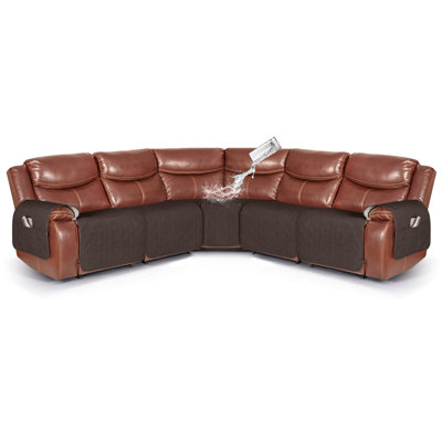 Waterproof 5-Pieces Reclining Sectional Sofa Slipcovers- Extra Large Recliner Sofa Covers for L Shape Couch with Pocket-Box Cushion Corner Sectional Slipcovers