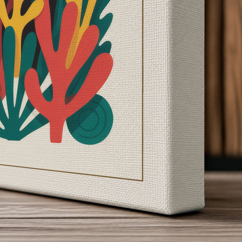 Garden Botanical - Wrapped Canvas, 36x24 - 91.4 x 61.0 cm, Cream Border