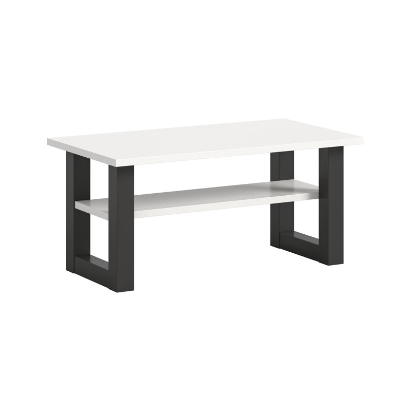 Aketza Coffee Table With Storage Space, White