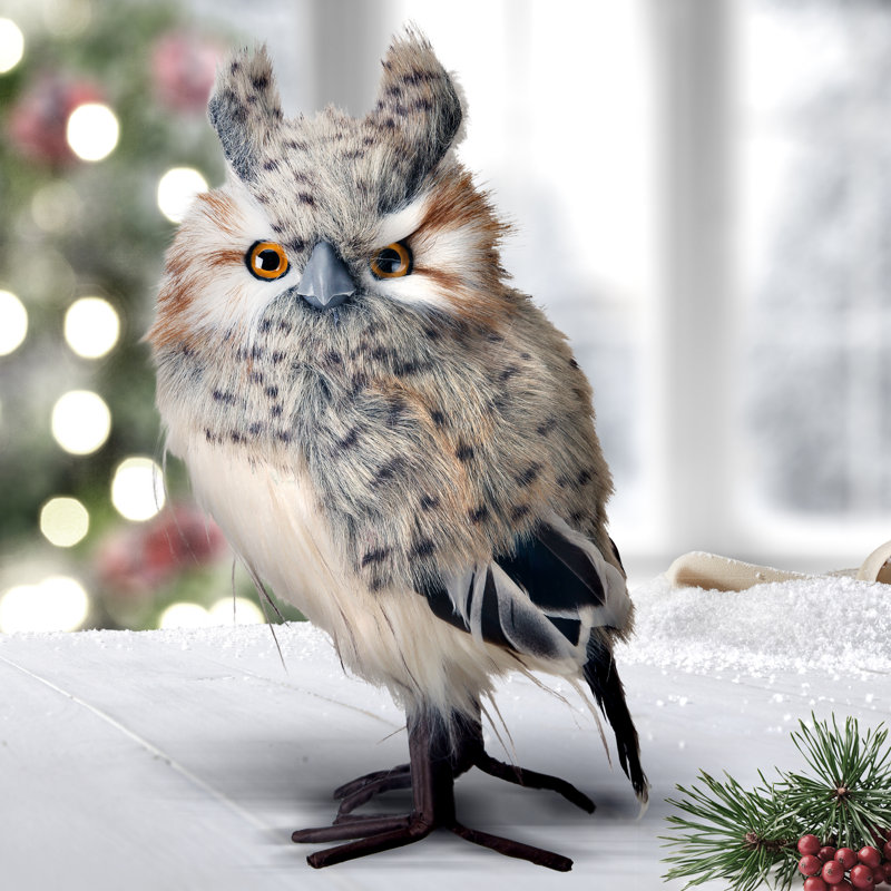 Figurine hibou moucheté
