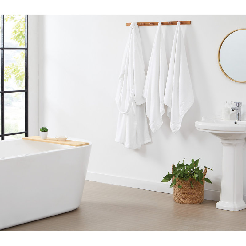 Peignoir 100% coton éponge neutre, Blanc