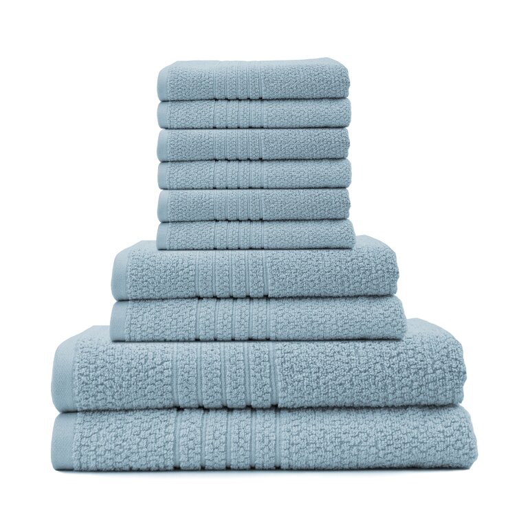 Madison Park Signature - 800GSM 100% Cotton 8 Piece Towel Set - Aqua