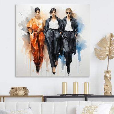 Personnages de mode sur une piste de promenade I - art mural mode
