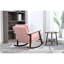 Chaise berçante rose Mid-Century moderne, éponge haute densité, rembourrage en coton, velours d'une capacité maximale de 250 lb, rembourrée,