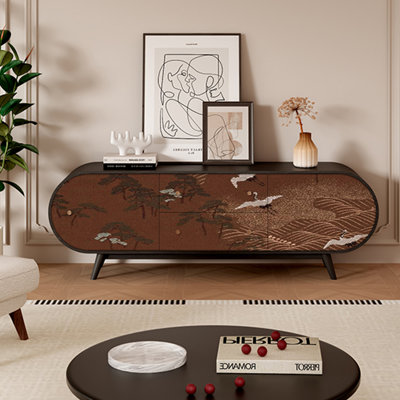 Chinese Style Walnut Wood TV Stand