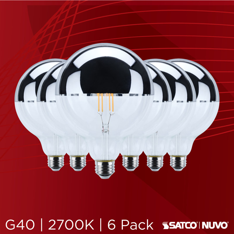 5,5 W G25 à culot moyen à culot moyen de 2700 K avec couronne argentée et remplacement de 60 watts, Gris / Transparent