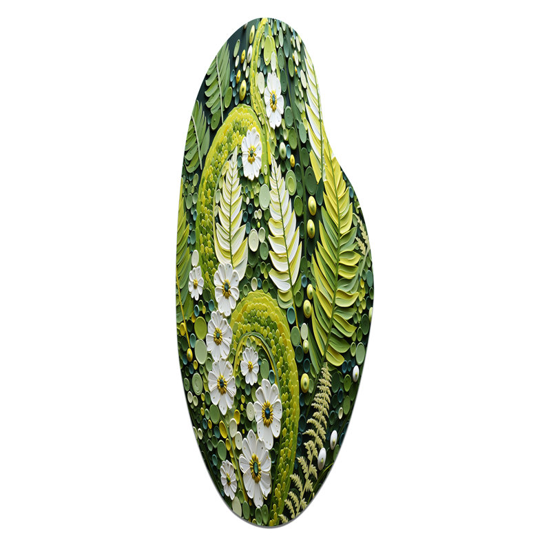 Nance - Décoration murale irrégulière en forme de fougère en métal, H 38 po x l 15 po