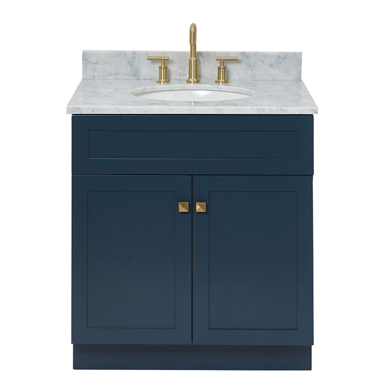 Partham 31 Single Bathroom Vanity with Vanity Top, Midnight Blue