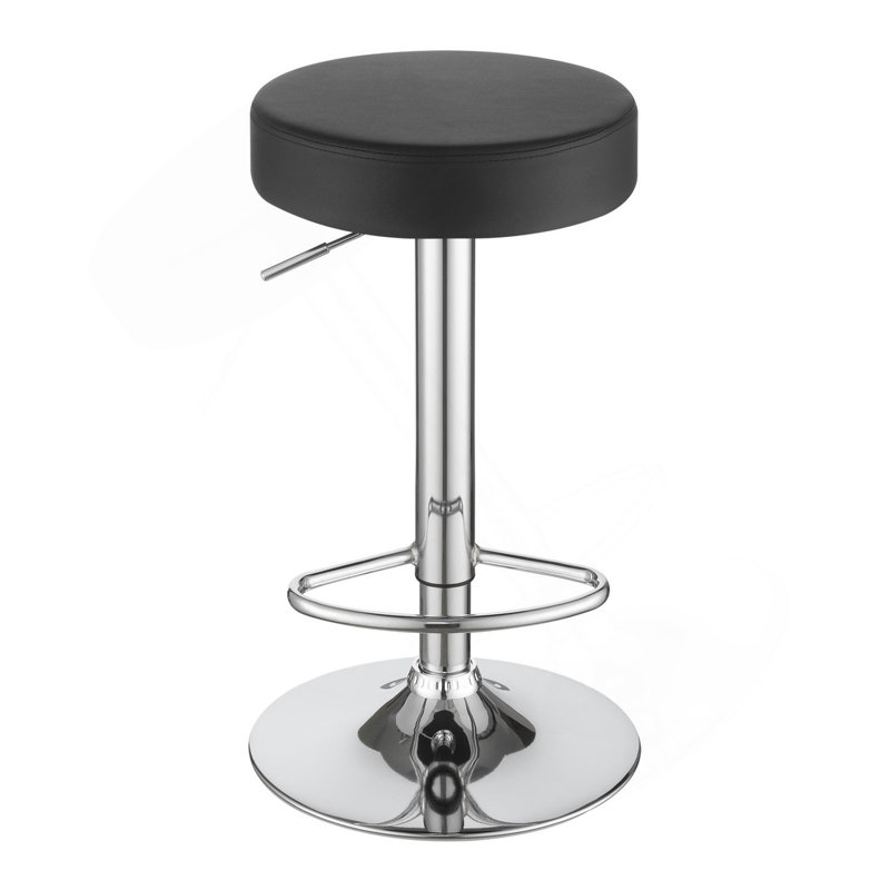 Black And Chrome Adjustable Hydraulic Bar Stool