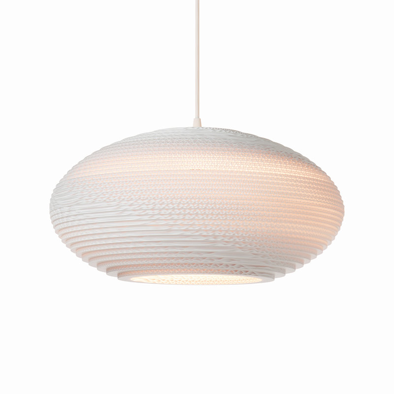 Luminaire suspendu Scraplights Disc 24, blanc, H 10,5 po x l 24 po x P 24 po, Blanc