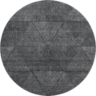 Premium Machine Washable Prisco Charcoal Rug