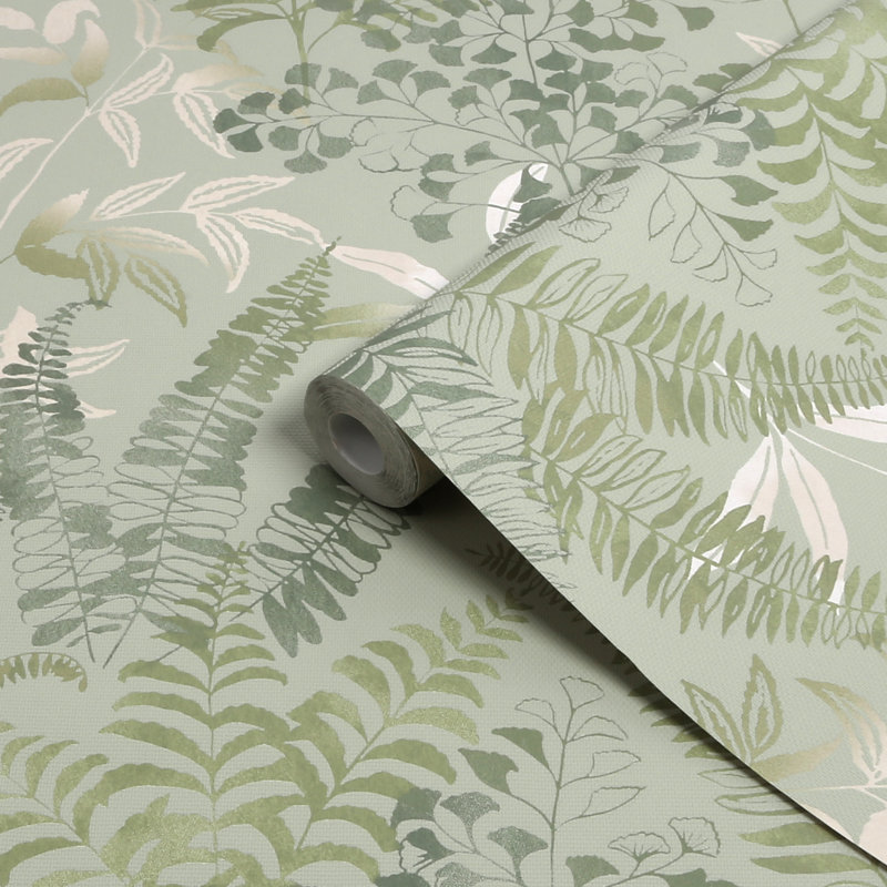 Intrigue 33cm x 52cm Texture Wallpaper Roll, Fresh Green