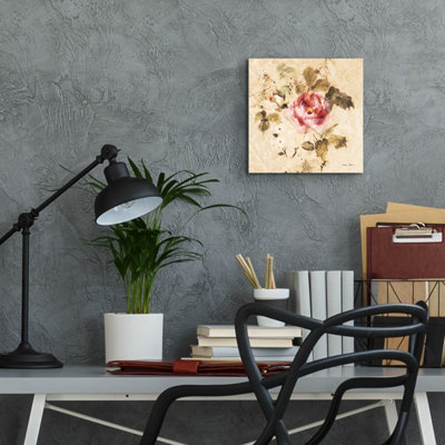 «Red Roses 2» par Cheri Blum, art mural en verre rouge Red Barrel Studio®