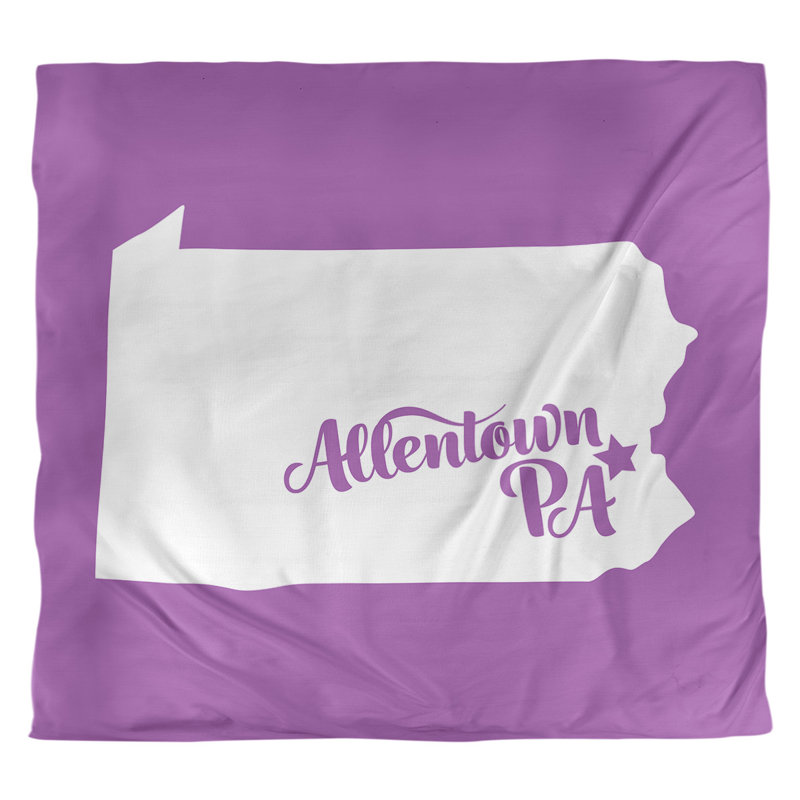 Housse de couette réversible Allentown Pennsylvania, Housse de couette pour très grand lit, Violet, Microfibre