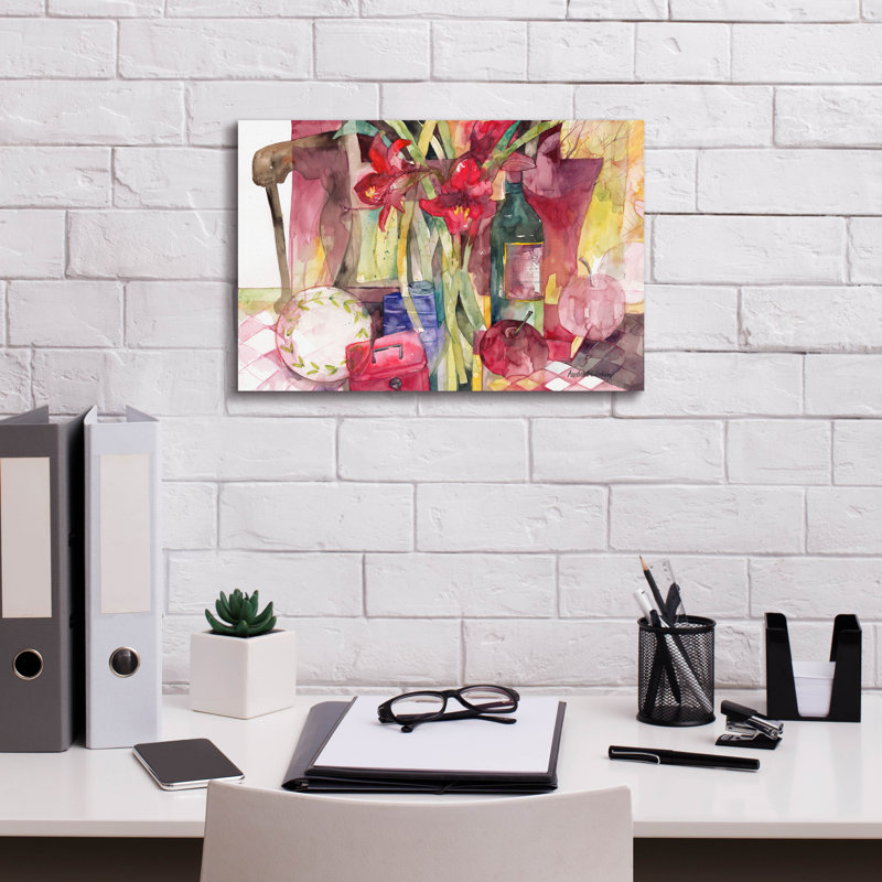 Art mural sur toile Winston Porter «Red Amaryllis» par Annelein Beukenkamp, H 12 po x l 18 po x P 0,75 po