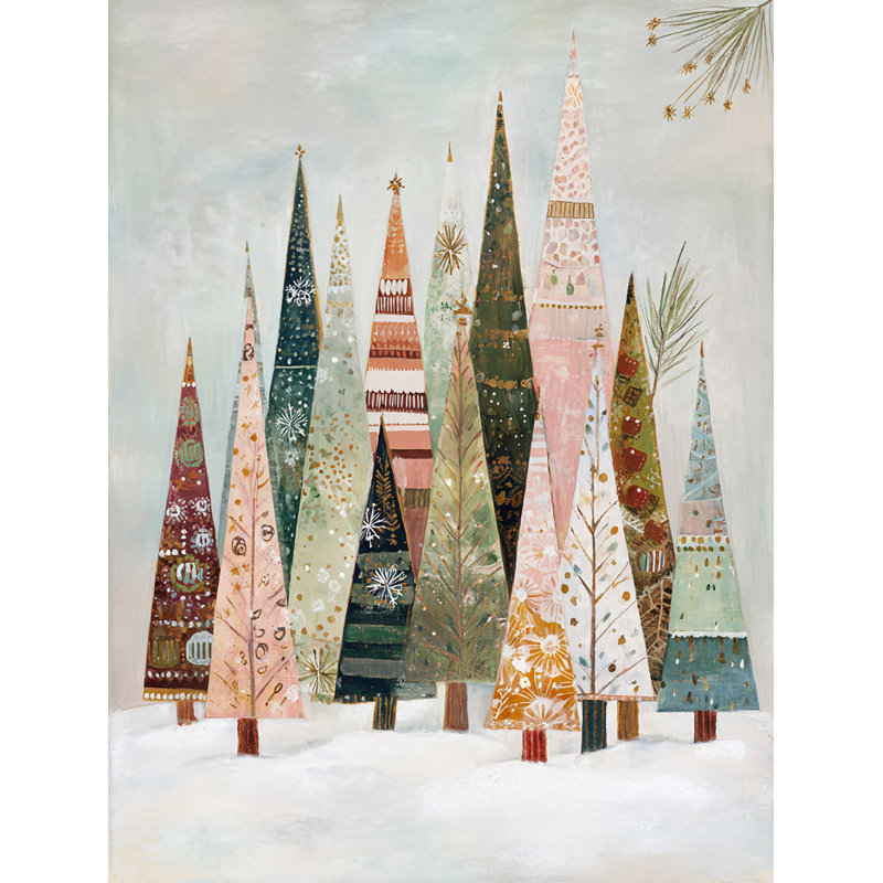 «Whimsical Holiday Forest», art mural sur toile tendue, H 24 po x l 16 po