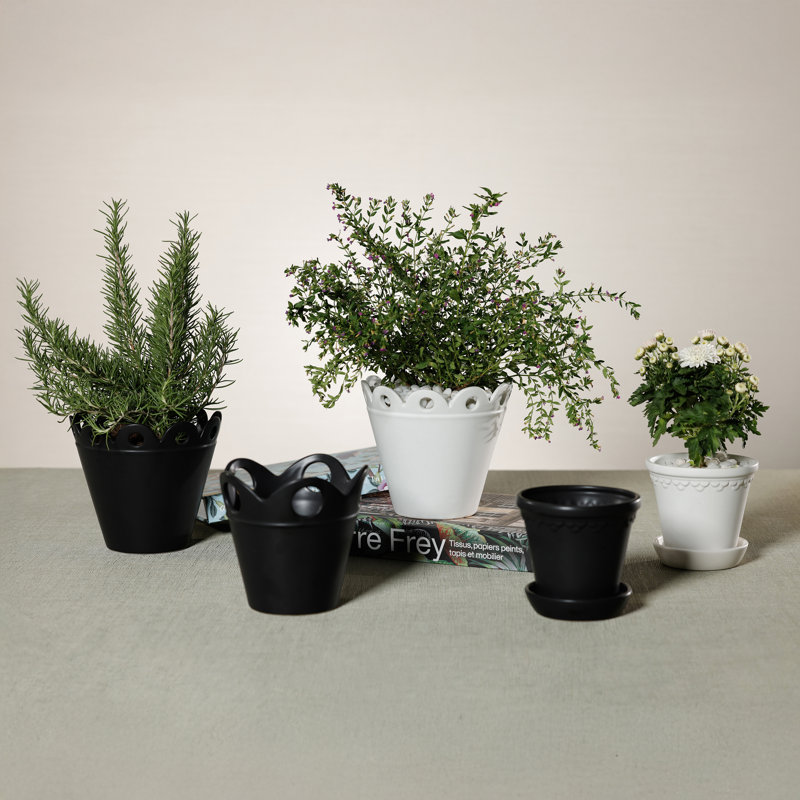Pot de fleurs en céramique, Blanc, Grand