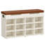 Shoe Storage Bench with Padded Seat, Shoe Rack Bench with 12 Compartments, Hidden Storage, Adjustable Shelves, Shoes Cabinet with Cushion for Living Room, Hallway-1818535777