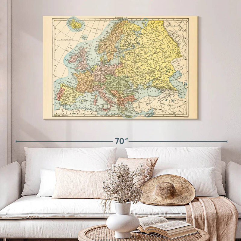 Carte d'Alazia de l'Europe, H 34 po x l 51 po