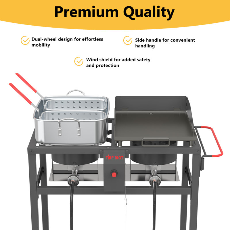 Double Burner Deep Fryer &  Griddle Combo