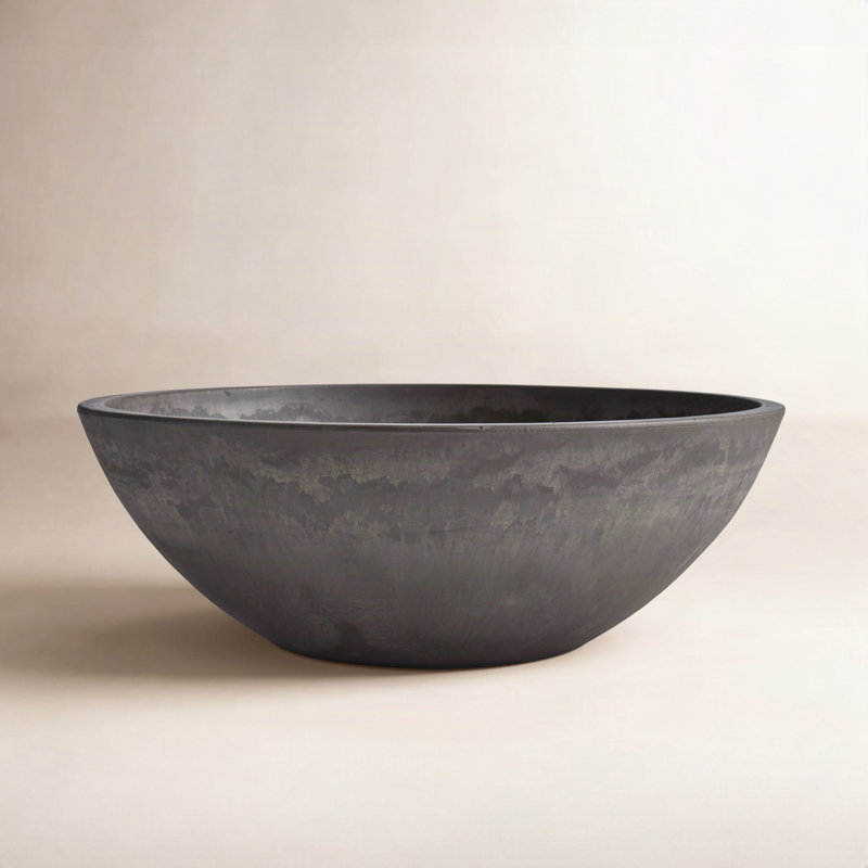 Haven Pot Planter, Dark Charcoal, 4.5" H x 12" W x 12" D