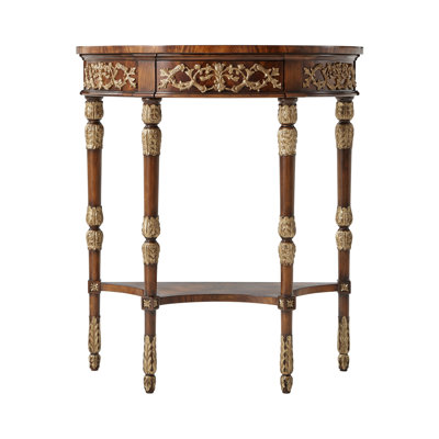 Console en bois massif beauté des feuilles 30 po