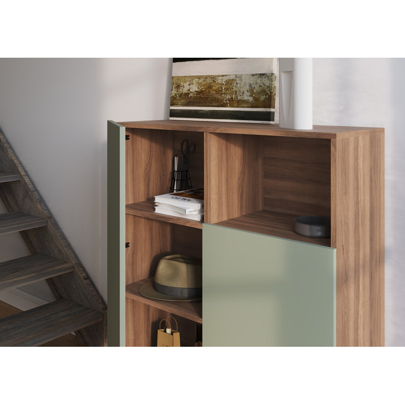 Eliscar Standard Accent Chest, Walnut/Green/Black