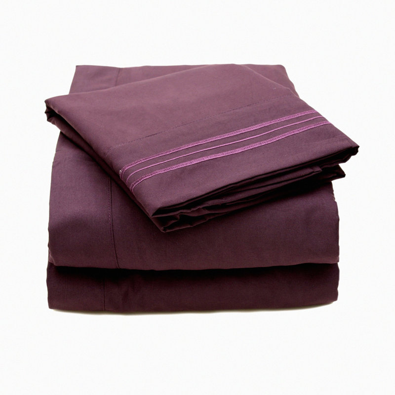 Luxury 2000 Thread Count 12-Piece Queen Bed Sheet Set - Deep Pocket, Purple - Soft, Breathable, Wrinkle Resistant - Hotel Quality Sheets