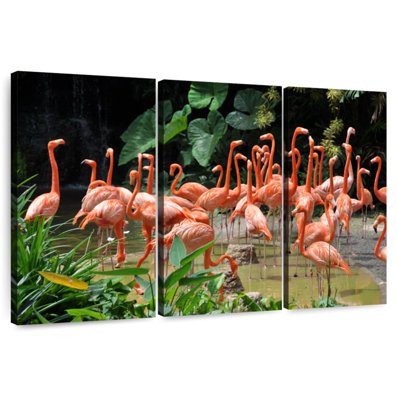 Caribbean Flamingos, 28" H x 45" W