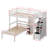 Kids Twin Loft Bed with Drawers-676471904
