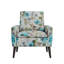 Fauteuil d'appoint à motif floral avec dossier uni et pieds en bois massif-1567278660
