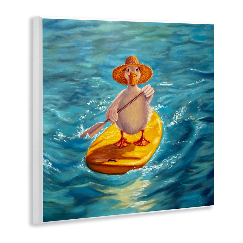 The Paddler Duck with Straw Hat Wall Plaque, design by Lucia Heffernan