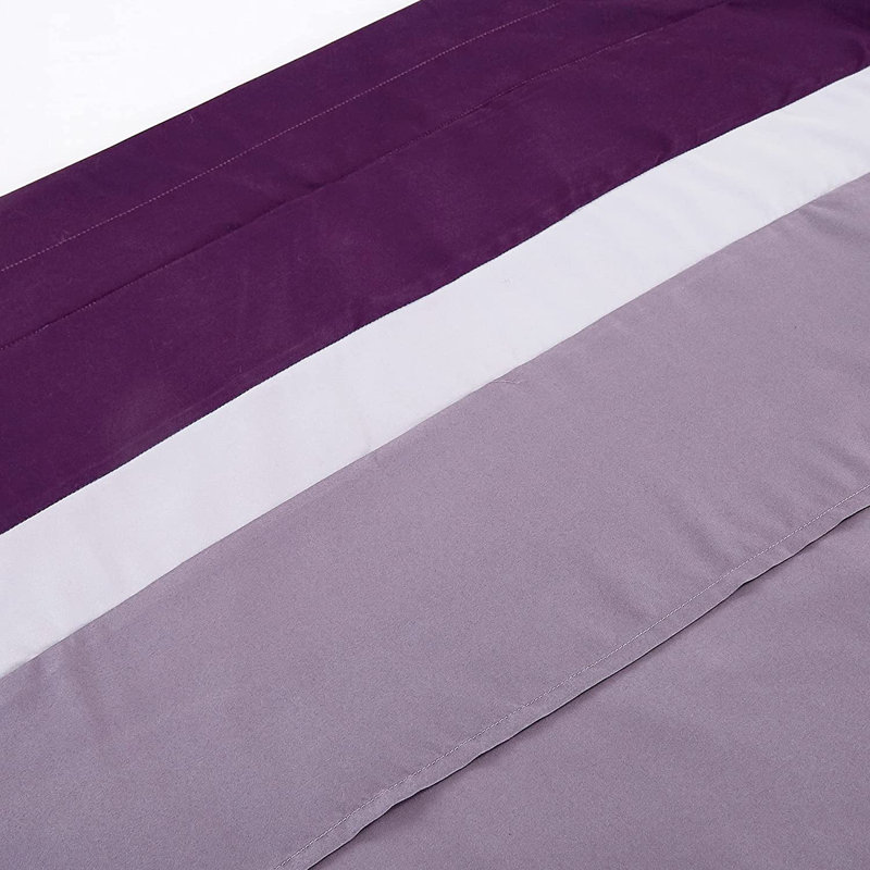 Modern & Contemporary Floral  Embroidery Window Curtain Set  (Set of 2 Panels), Purple