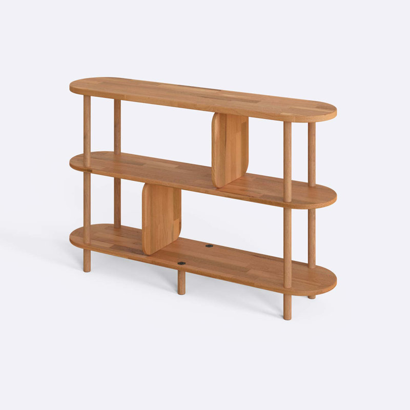 Malibu Low Bookcase, Solid Beech Wood Open Shelf Storage Bookcase for Living Room and Home Office, 122 cm H x 81 cm W