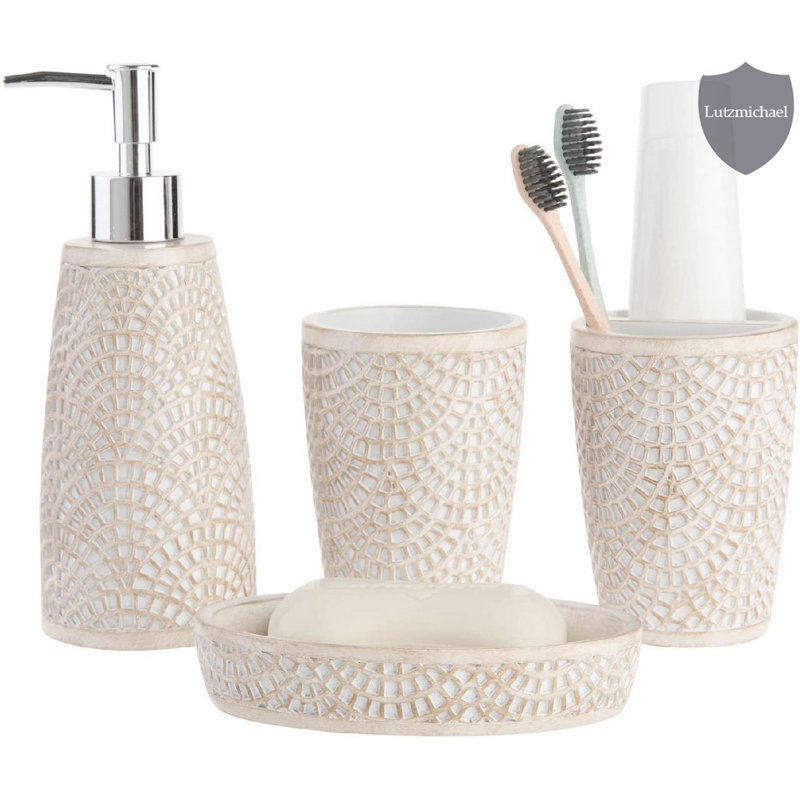 4 Piece Bathroom Accessory Set