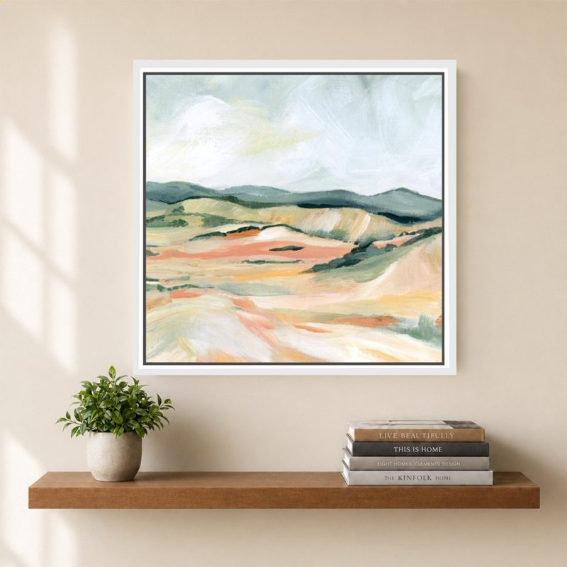 «Vermillion Landscape III» par Katrina Pete - impression sur toile, 40" H x 40" W, White