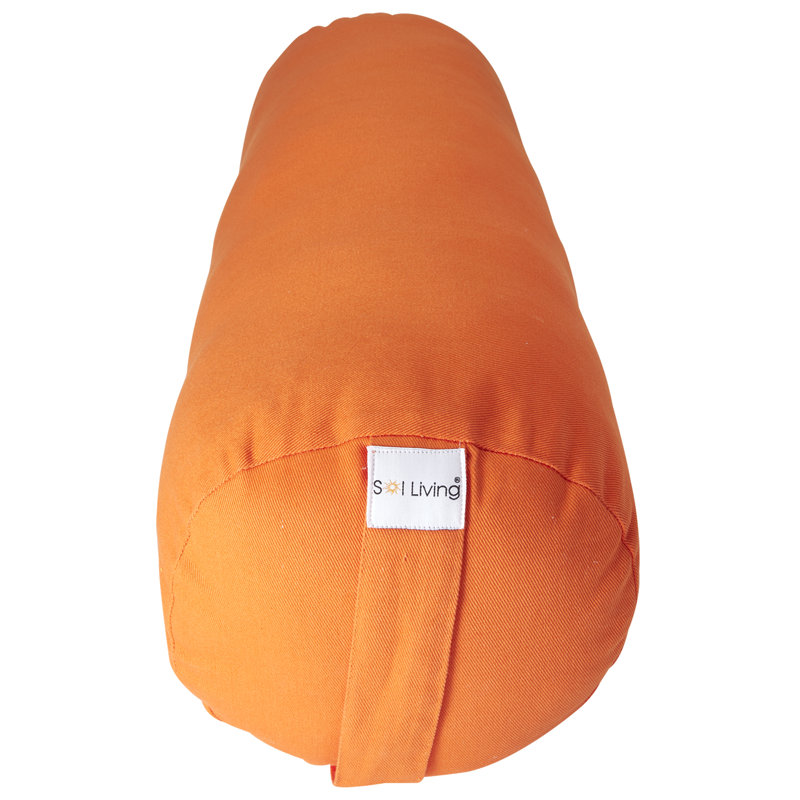 Orange Cotton Cylindrical Yoga Bolster Pillow for Kids