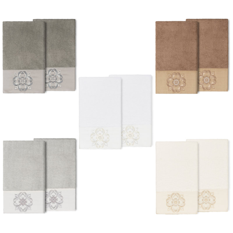 ALYSSA Midweight Bath Towel, Light Gray